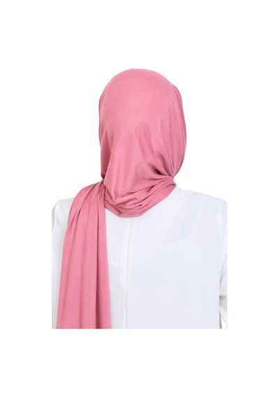Modish Group Penye Boyun Kapamalı Şal Başörtü Hazır Giyim Turban Esnek Jersey Şal Gül Kurusu