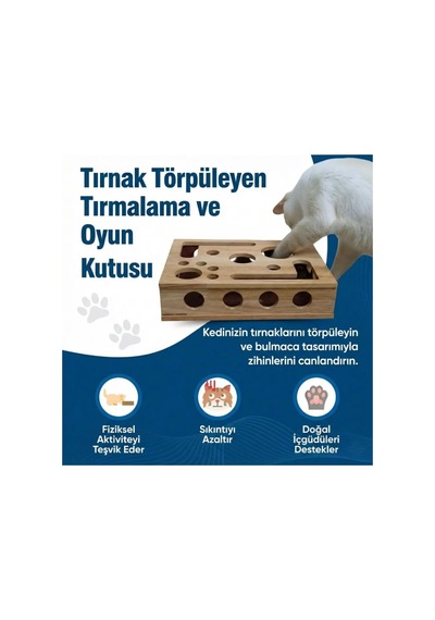 Ayrex Pet Kedikür Kedi Tırmalama Ve Oyun Kutusu Tırnak Törpüleyici İnteraktif Kedi Oyuncağı