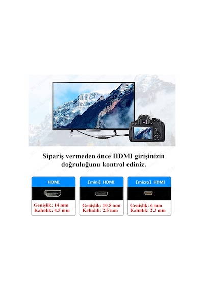 Micro Hdmı Erkek Hdmı Dişi Tablet Kamera Dönüştürücü Kablo