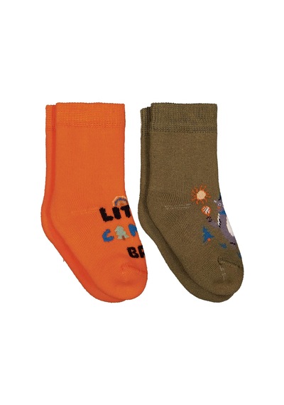 Civil Baby Little Camper Havlu 6-18 Ay 2'li Bebek Erk Çorap Set - Standart 12 Ay