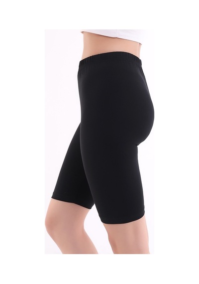 Self Clothing Kadın Siyah Penye Kumaş Yüksek Bel Kısa Tayt Slf1295