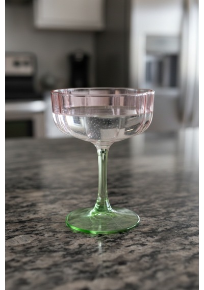 6 Kişilik Cam Kadeh 220 Ml Modern Ve Dekoratif Sunum Pembe