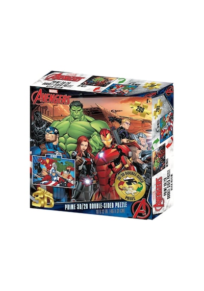 Prime 3d Marvel Avengers Çift Taraflı Puzzle 200 Parça 37551