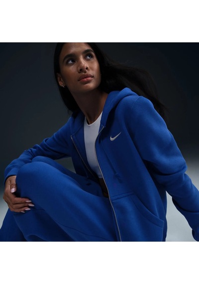 Nike Phoenix Fleece Fz Hoodie Normal Kalıp Kadın Sweatshirt-sportxstore Mavi