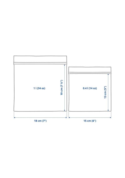 Ikea Istad Kilitlenebilir Buzdolabı  Poşeti - Sarı / Siyah - 60 Adet - 1 L ve 0.4 L