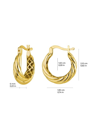 14 Ayar İtalyan Halka Altın Küpe 3,6 Gr-6080