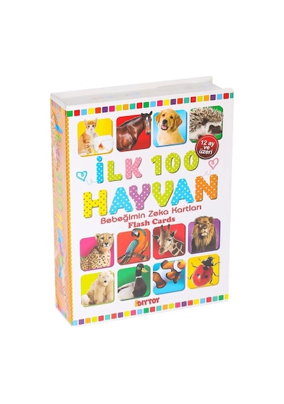 1741 Flash Card İlk 100 Hayvanlar Eğitici Kartlar