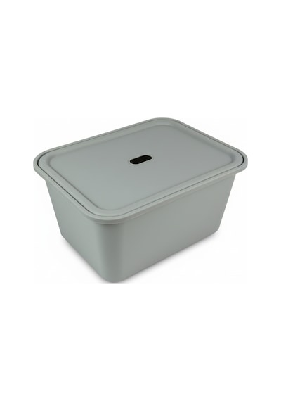 Decosense 3 Adet Gri Kapaklı Derin Oyuncak Ve Eşya Saklama Kutusu Polipropilen Plastik 3'lü Sepet Seti Gri
