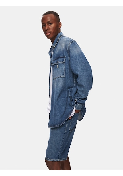 Ltb Steven Oversize Orta Mavi Jean Gömlek Orta Mavi L