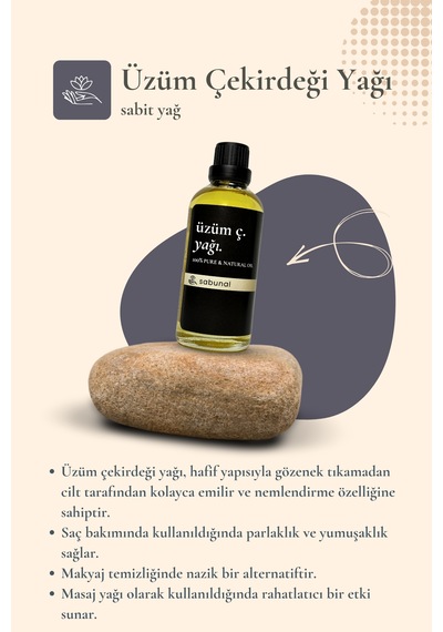 Sabunal Üzüm Çekirdeği Yağı 100 ML Cilt Ve Tırnak Doğal Bakım Yağı