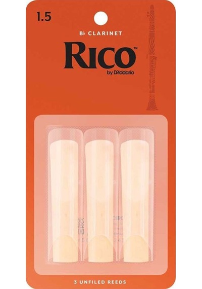 D'addario Rca0315 Rico Bb Klarnet Kamışı No: 1.5 Başlangıç/eğitim - 3'lü Paket Çok Yumuşak Yapı, Kolay Üfleme Ve Ekonomik Deneme Paketi