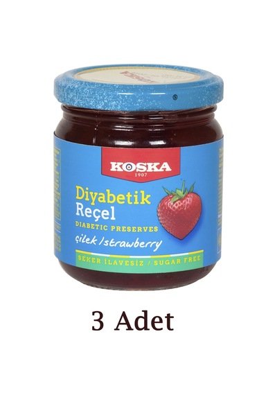 Diyabetik Çilek Reçeli 240 G 3 Adet