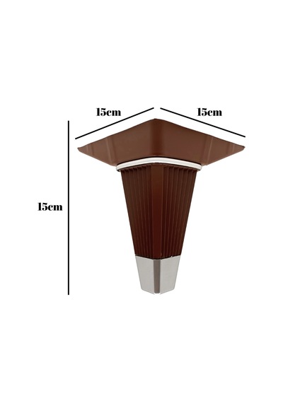 İrem Kahverengi Krom 15cm Plastik Ayak Mobilya Masa Ve Dolap Ayağı Kahverengi Krom 15cm 2 Adet Kahverengi