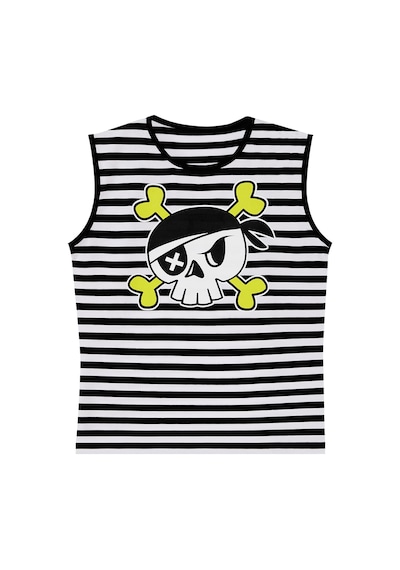 Kuru Kafa Çizgili Erkek Çocuk Yazlık T-shirt Kapri Şort Takım