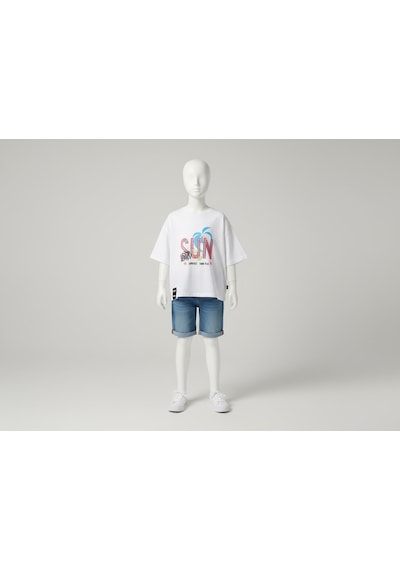 Sisley Kız Çocuk Beyaz Tshirt