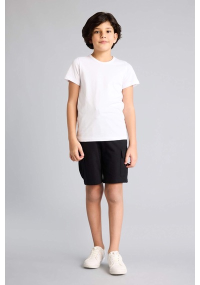 Defacto Regular Fıt Sweatshirt Kumaşı Şort Erkek Çocuk B5868a826smbk27 Siyah-bk27
