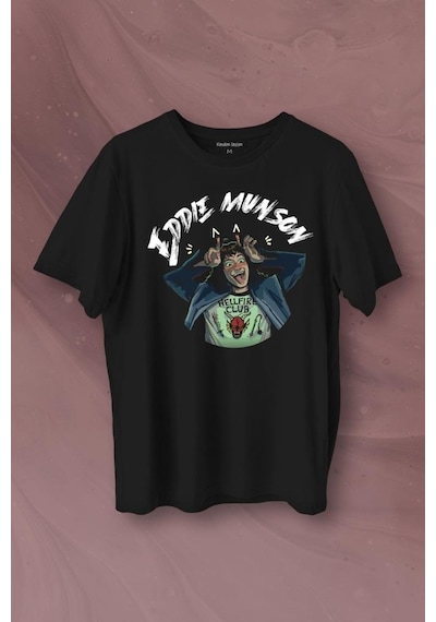 Eddie Munson Stranger Things Sezon 4 Baskılı Tişört Unisex T-shirt 001