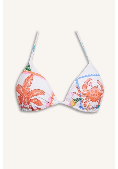 Defacto Regular Fıt Desenli Bikini Üstü F5894ax26hswt16 Beyaz-wt16