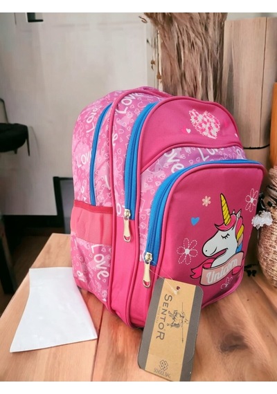 Unicorn Baskılı Kaliteli Okul Çantası Ve Beslenme Çantası Çok Renkli
