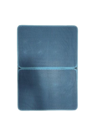 Büyük Boy Elekli Kedi Tuvalet Önü Paspası Katlanabilir 82 X 60 Cm Turkuaz