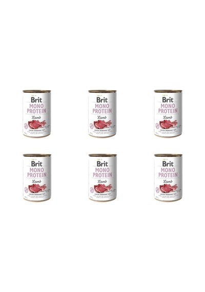 Brit Care Mono Protein Kuzu Etli Köpek Konservesi 400 Gr 6'lı Paket