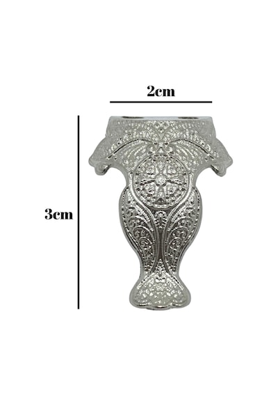 Lüx Metal Ayak Çeyiz Ve Hediye Kutusu Mobilya Ayağı 3cm Gümüş 8 Adet Gümüş