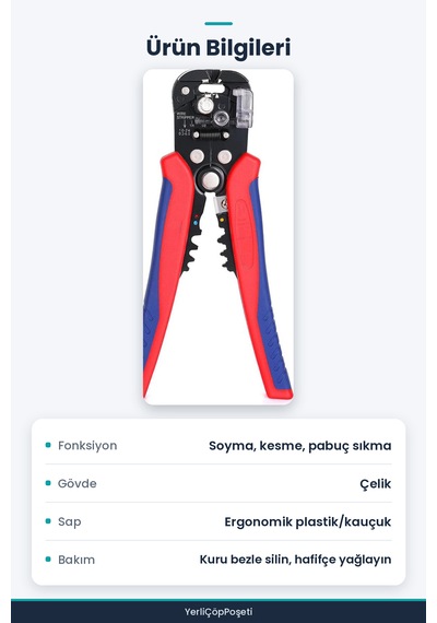 Kablo Pensesi - Soyucu - Kesici - Sıkma Standart