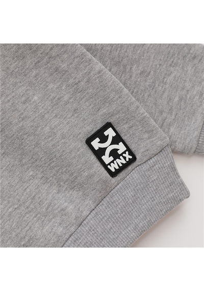 Wanex Erkek Çocuk Uzun Kol Kalın Sweatshirt - 16044 Gri Melanj