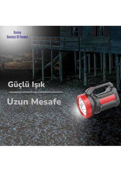 Ucuz Geldi Şarjlı Led El Feneri Güçlü Led Işık Kamp Lambası Cata