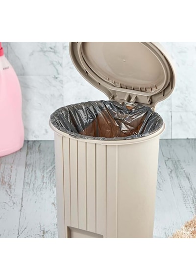 12 Litre Bas Aç Kapaklı Çöp Kovası - Click Kapak Pedallı Çöp Kovası Banyo Mutfak Çöp Kovası Siyah Diğer