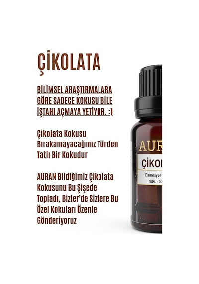 AURAN Çikolata Saf Esansiyel Uçucu Yağ Buhurdanlık Yağı 10ml