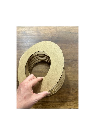 28x28cm Halka Ham Ahşap 10 Lu - Boyanabilir Ham Mdf