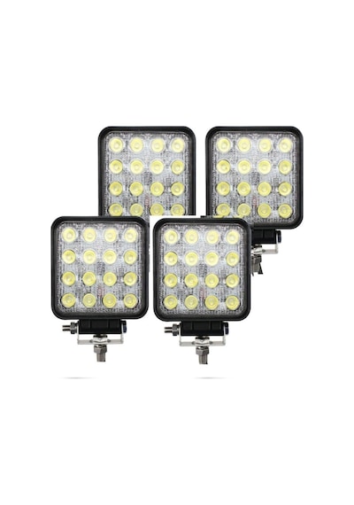 4 Adet 16 Ledli Çalışma Ve Sis Lambası 48watt 12 Volt