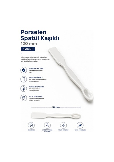 Porselen Spatül Kaşıklı 120mm