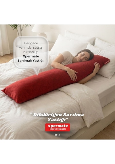 Xpermate Sarılma Yastığı, Bacak Arası Yastığı Dikdörtgen Kırmızı