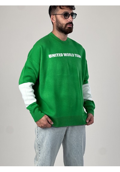 Cocopelli Oversize Yeşil New York Erkek Triko Sweat Coc1044 Yeşil
