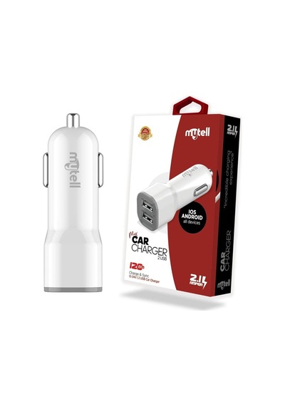 Araç Şarjı My-a5 Usb Başlık 2 Usb'li 2100 Mah, Beyaz