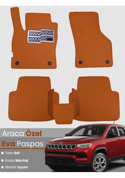 Jeep Compass 2017-2025 Uyumlu Eva Paspas Tam Set Araca Özel,kolay Montaj,su Geçirmez 504