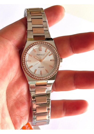 Ferrucci Fc73894 Zirkon Taşlı Şık Çelik Kordon Ve Kasa Kadın Kol Saati Gümüş - Rose Gold