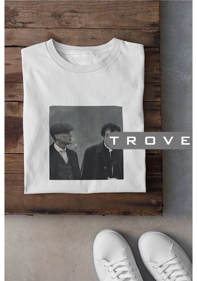 Tarzsokak Unısex Kadın Erkek Thomas Shelby Müslüm Baba Danışma Siyah Beyaz Tasarım Baskılı %100 Pamuk T-shirt
