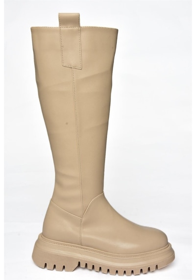 Fox Shoes R312401309 Ten Kalın Tabanlı Kadın Çizme Ten