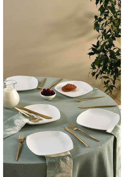 Karaca Tonny 6 Parça Opal Pasta Takımı Beyaz 19 Cm Şeffaf