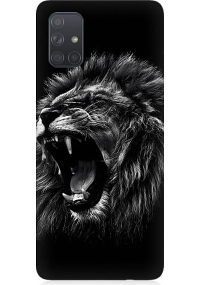 Samsung Galaxy A51 Uyumlu Saldırgan Aslan Desenli Silikon Kılıf