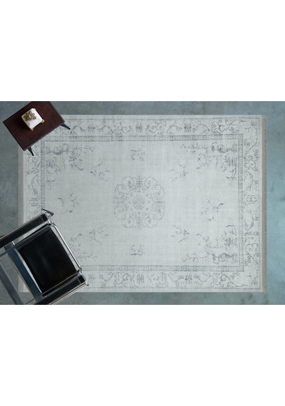 Bespoky Cornelia 9243 Madalyon Desenli Salon Halısı Dijital Baskı Gri