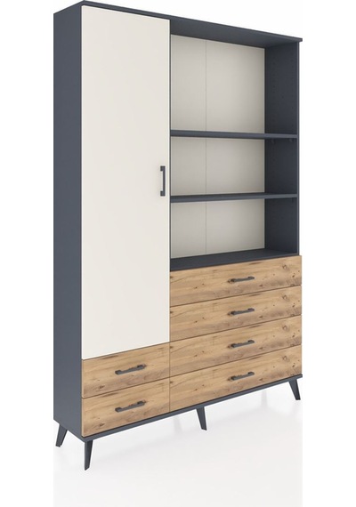 Arges Dolap 7 Raflı 6 Çekmeceli Tek Kapaklı 132x30x195 Antrasit-aytaşı/çam Aytası/atlas Çam Arges Dolap 7 Raflı 6 Çekmeceli Tek Kapaklı 132x30x195 Antrasit-aytaşı/çam Aytası/atlas Çam