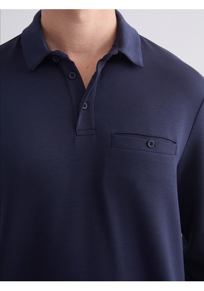 Lcwaıkıkı Classic Lacivert Polo Yaka Uzun Kollu Erkek Tişört