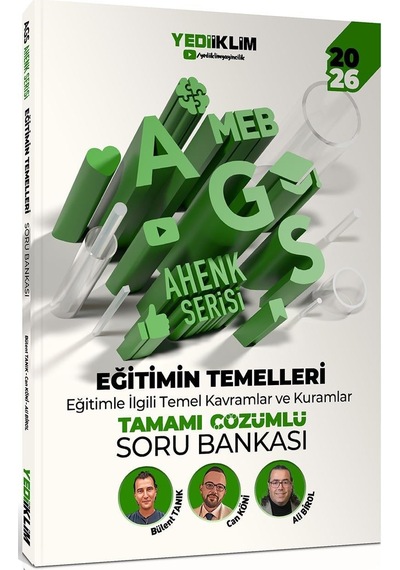 Yediiklim 2026 Meb Ags Ahenk Serisi Eğitimin Temelleri-eğitim Sisteminin Genel Yapısı-mevzuat Anayasa Tamamı Çözümlü Soru Bankası Seti 3 Kitap