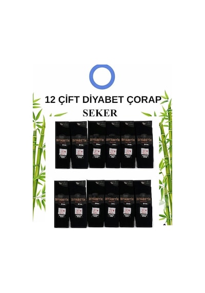 Abani Classic 12 Çift Bambu Dikişsiz Karışık Renkli Emre Şeker Çorap Çok Renkli Siyah