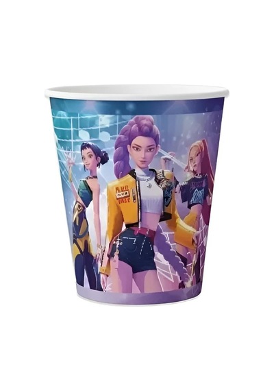 7,5 Cm K-pop Demon Hunters Huntrix Bardak 8 Adet - Doğum Günü Parti Bardağı