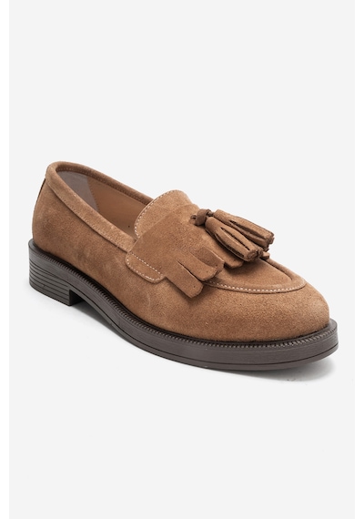 Luvishoes Luvi Shoes Milina Toprak Süet Püsküllü Hakiki Deri Kadın Loafer Ayakkabı Toprak Luvishoes Luvi Shoes Milina Toprak Süet Püsküllü Hakiki Deri Kadın Loafer Ayakkabı Toprak